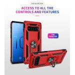 Wholesale Galaxy S10 Tech Armor Ring Grip Case with Metal Plate (Red)